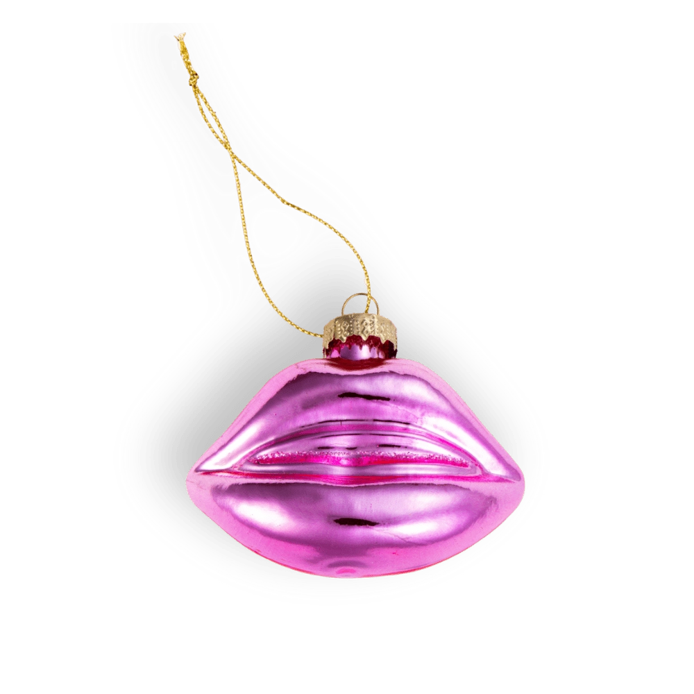Chive glass lips ornament dimensions showing small tabletop-friendly scale.