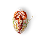 Chive glass lobster ornament, overhead view on a textured white plate.