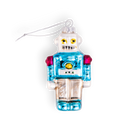Chive glass robot ornament dimensions showing small tabletop-friendly scale.