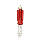 Chive glass screwdriver ornament with a red ridged handle and silver flathead tip.