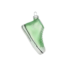 Chive glass sneaker ornament shown at a similar angle with white sole detail.