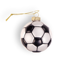 Chive glass soccer ball ornament dimensions showing small tabletop-friendly scale.