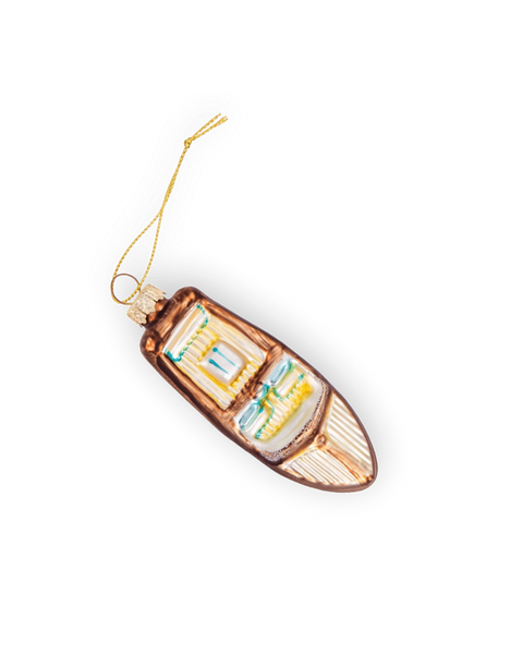 Vintage Speedboat Ornament | Hand-Blown Glass | Chive