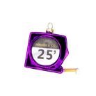 Chive glass tape measure ornament in purple with a printed dial and metal hook end.