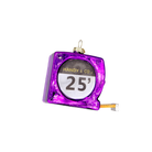 Chive glass tape measure ornament shown at a similar angle in glossy purple.