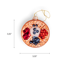Chive glass waffle ornament in golden brown with mixed berry toppings.