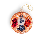 Chive glass waffle ornament dimensions showing small tabletop-friendly scale.