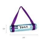 Chive glass rolled yoga mat ornament with a dimension diagram showing its slim tube size.