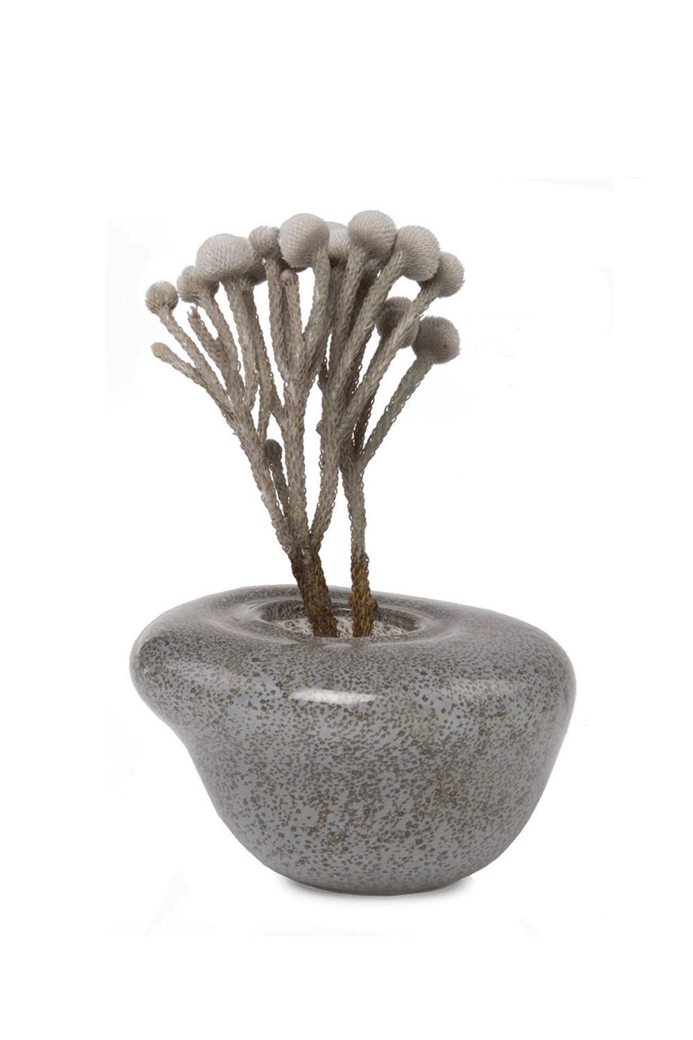 Grey Glass Flower Vase - Nova - handmade by Chive Studio Toronto