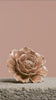 Champagne pink rose ceramic wall flower shattered by sledgehammer exploding into pieces with a trail of white smoke in slow motion — English Garden Collection — Chive Studio