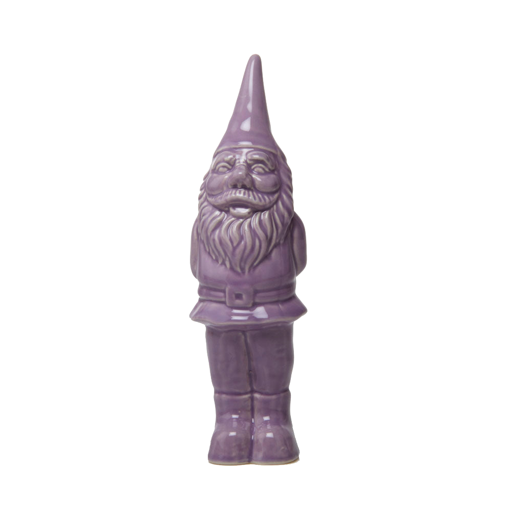 Purple ceramic gnome figurine — handmade by Chive Studio Toronto