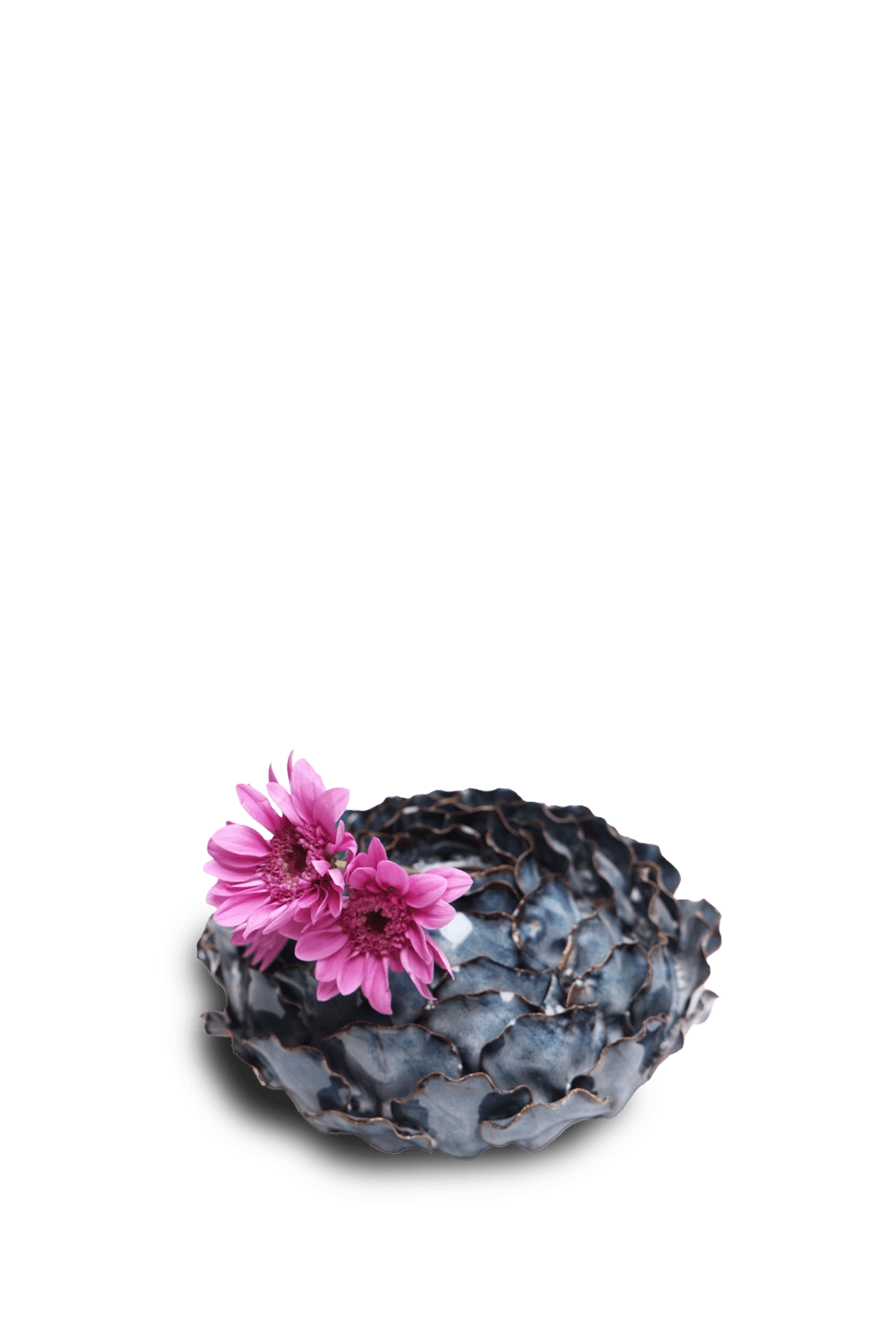 Blue Ceramic Floral Vase - Utopia - handmade by Chive Studio Toronto