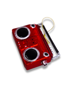 Red Boombox ornament, alternate view