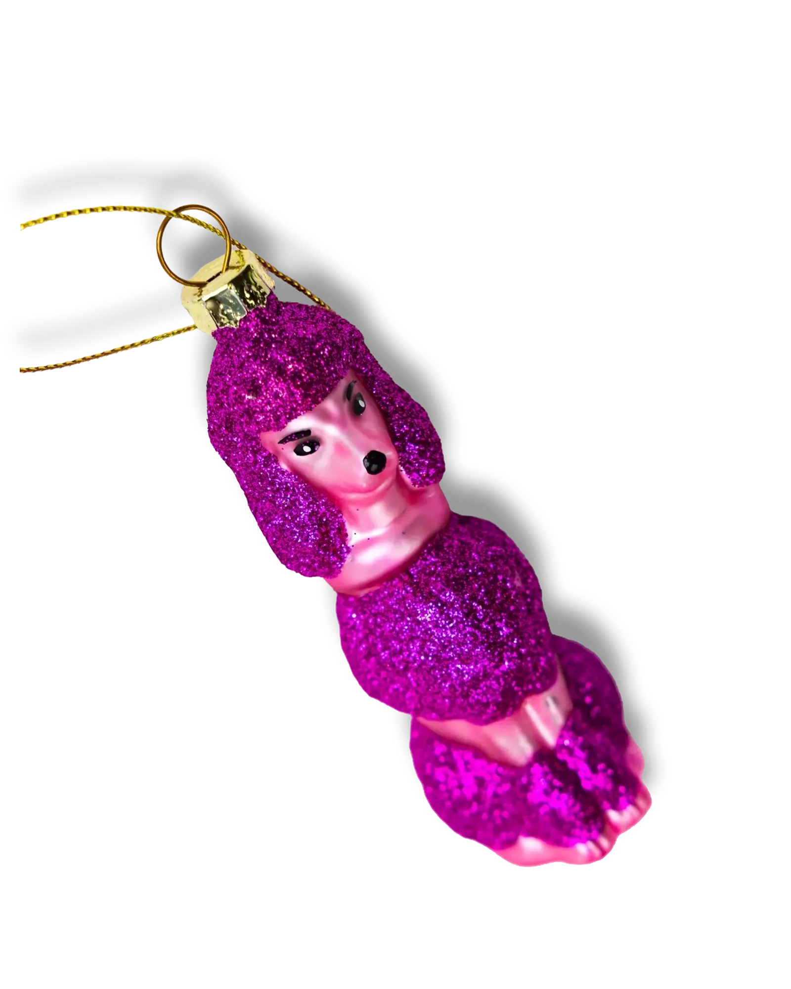 Purple Poodle ornament, alternate view
