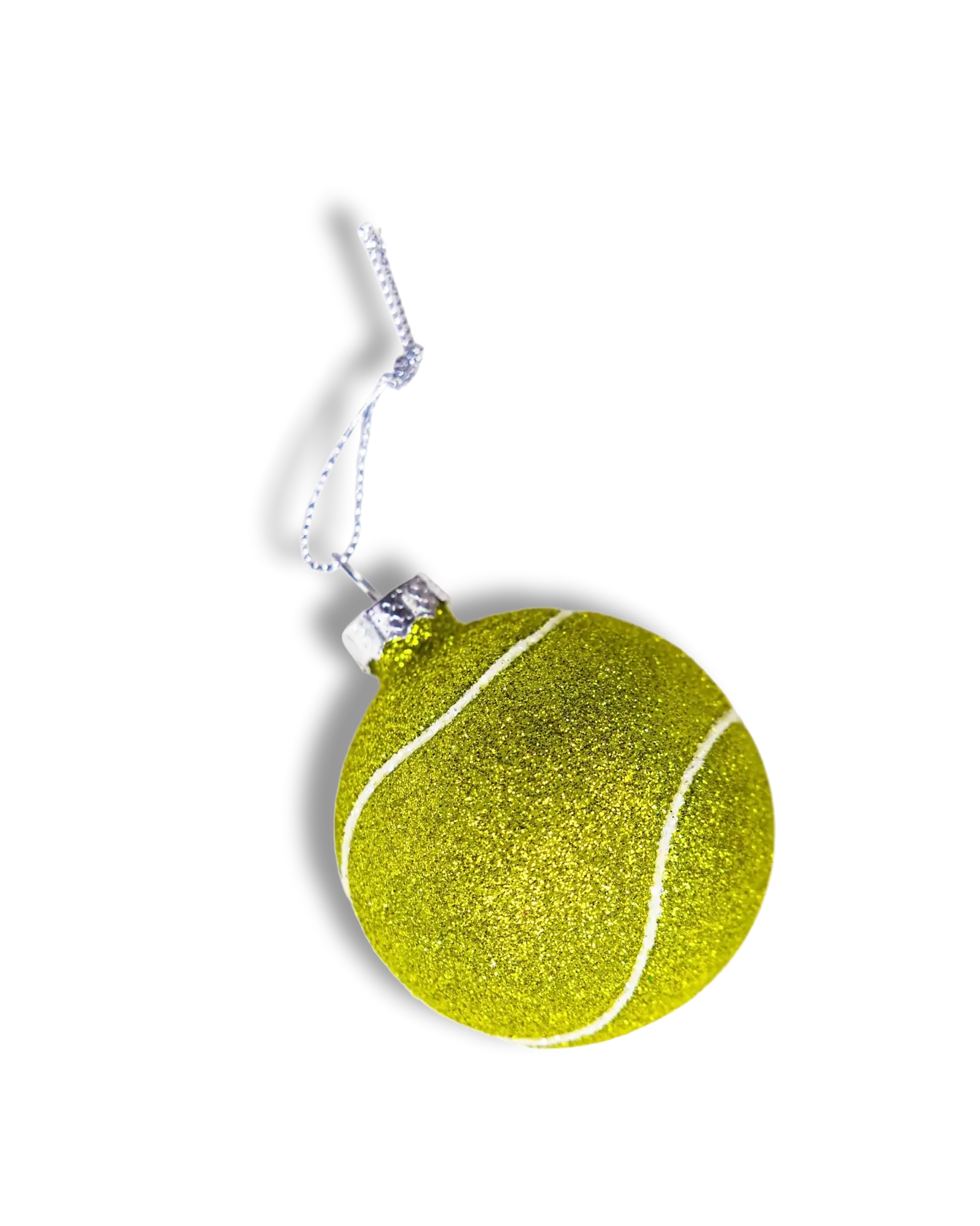 Tennis ball ornament, alternate view