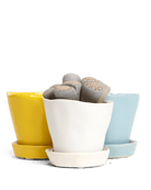 Tika Ceramic Pot & Saucer Set With Drainage - Chive Ceramics Studio - Pots - Chive Ceramics Studio