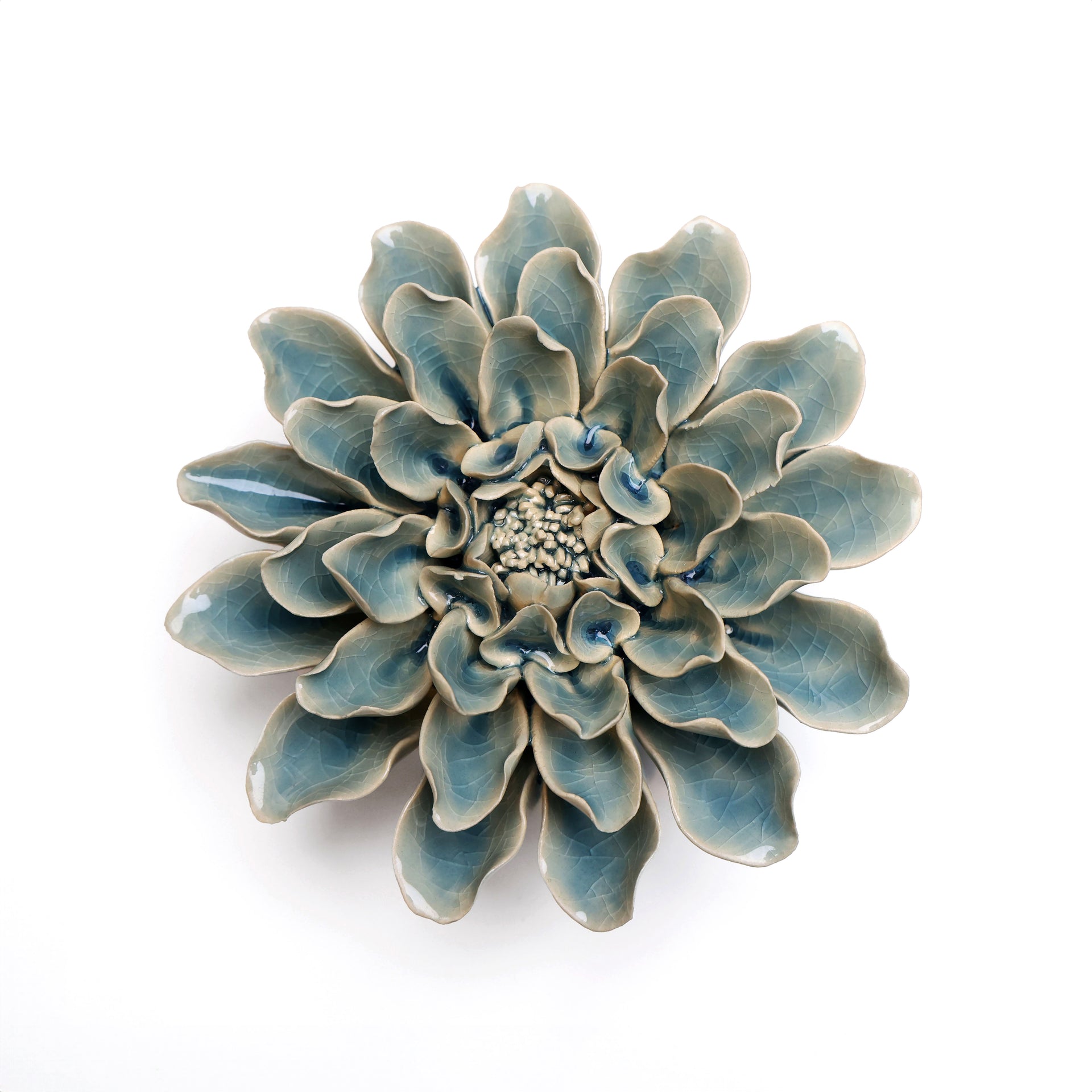 Ceramic Flower Wall Art Teal Flower Chive Ceramics Studio