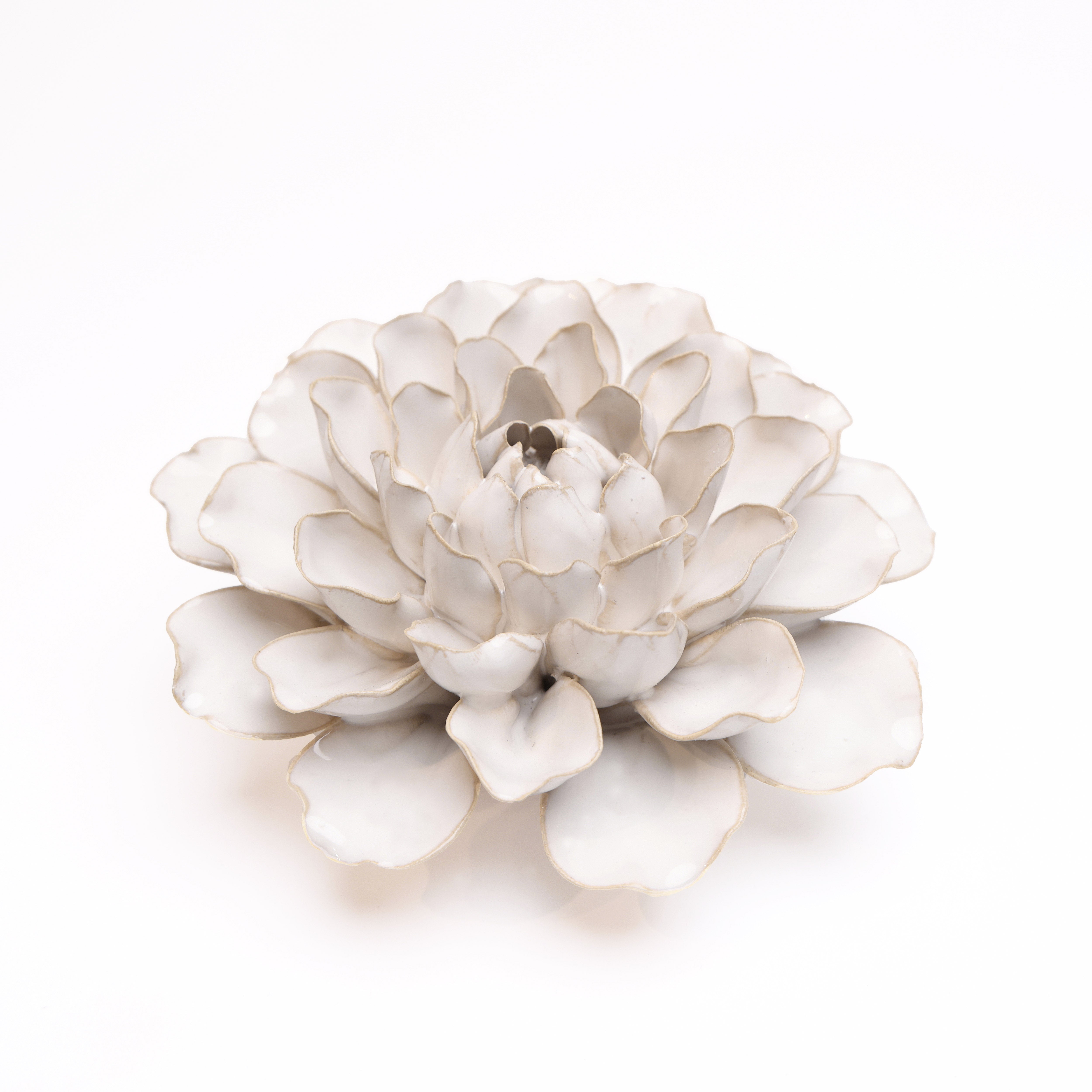 Ceramic Flower Wall Art White Flower