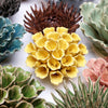 Ceramic Flower Wall Art Polyp Yellow Medium