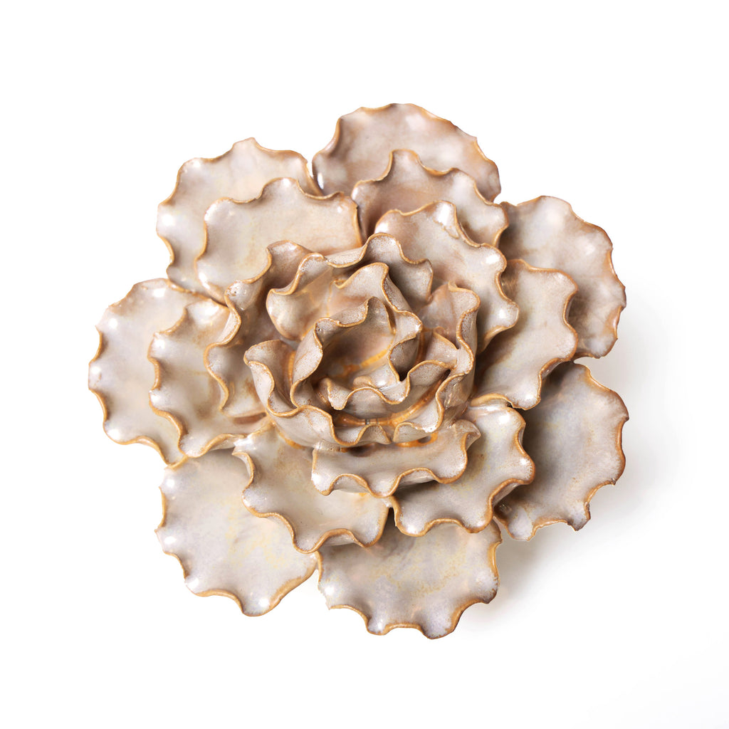 Ceramic Flower Wall Art Lettuce Pearl 6