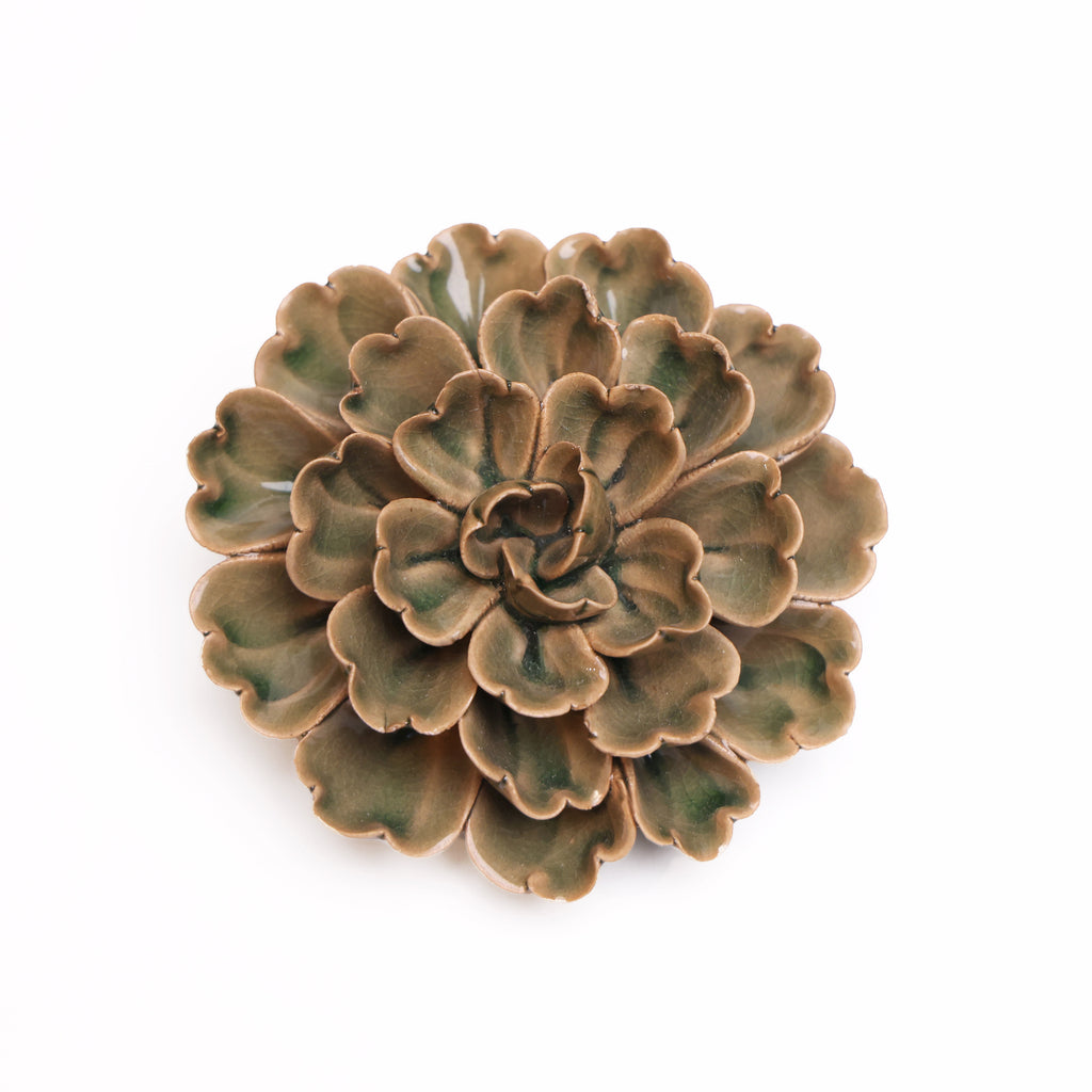 Ceramic Flower Wall Art Small Flower Olive