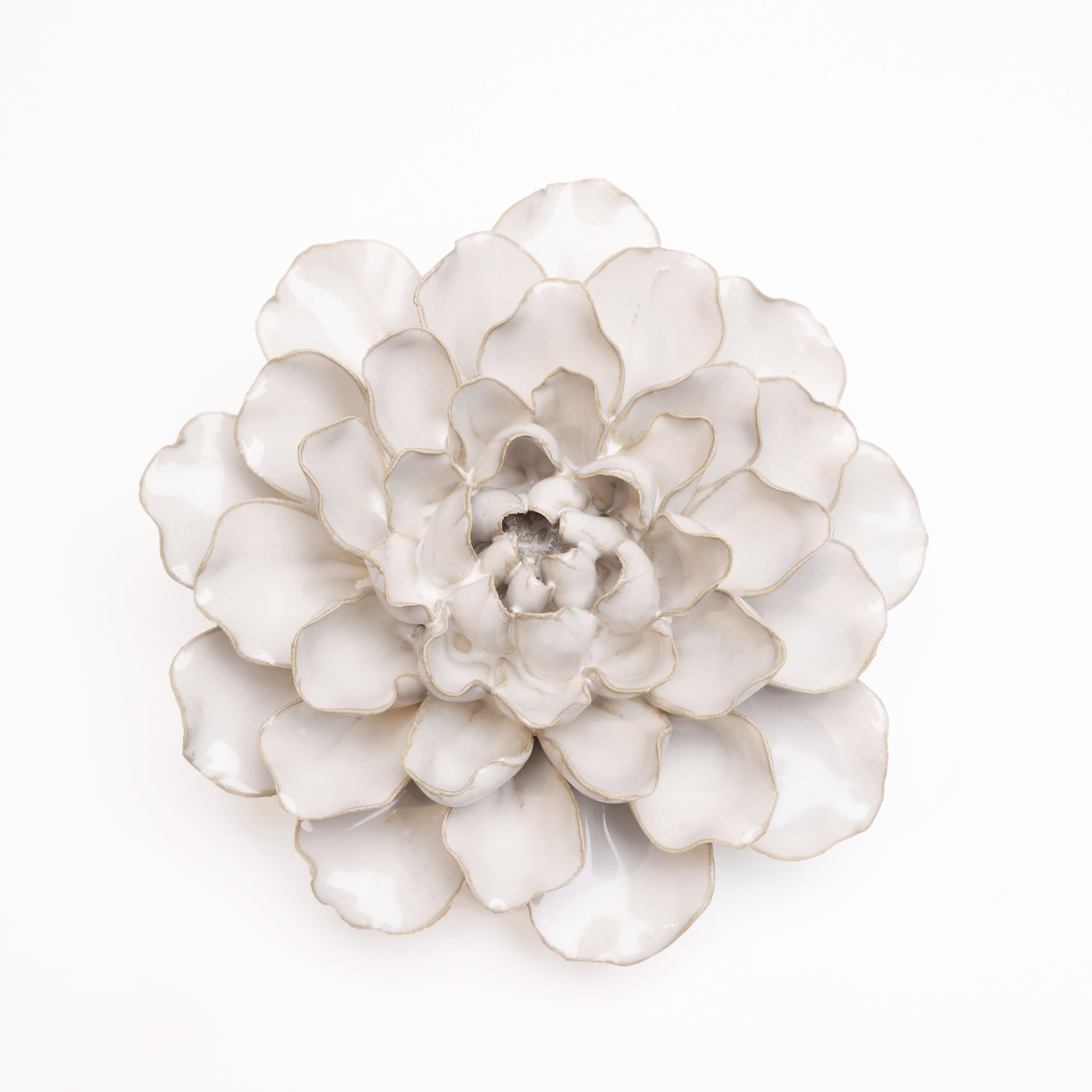 Ceramic Flower Wall Art Ivory Large Flower Chive Ceramics Studio
