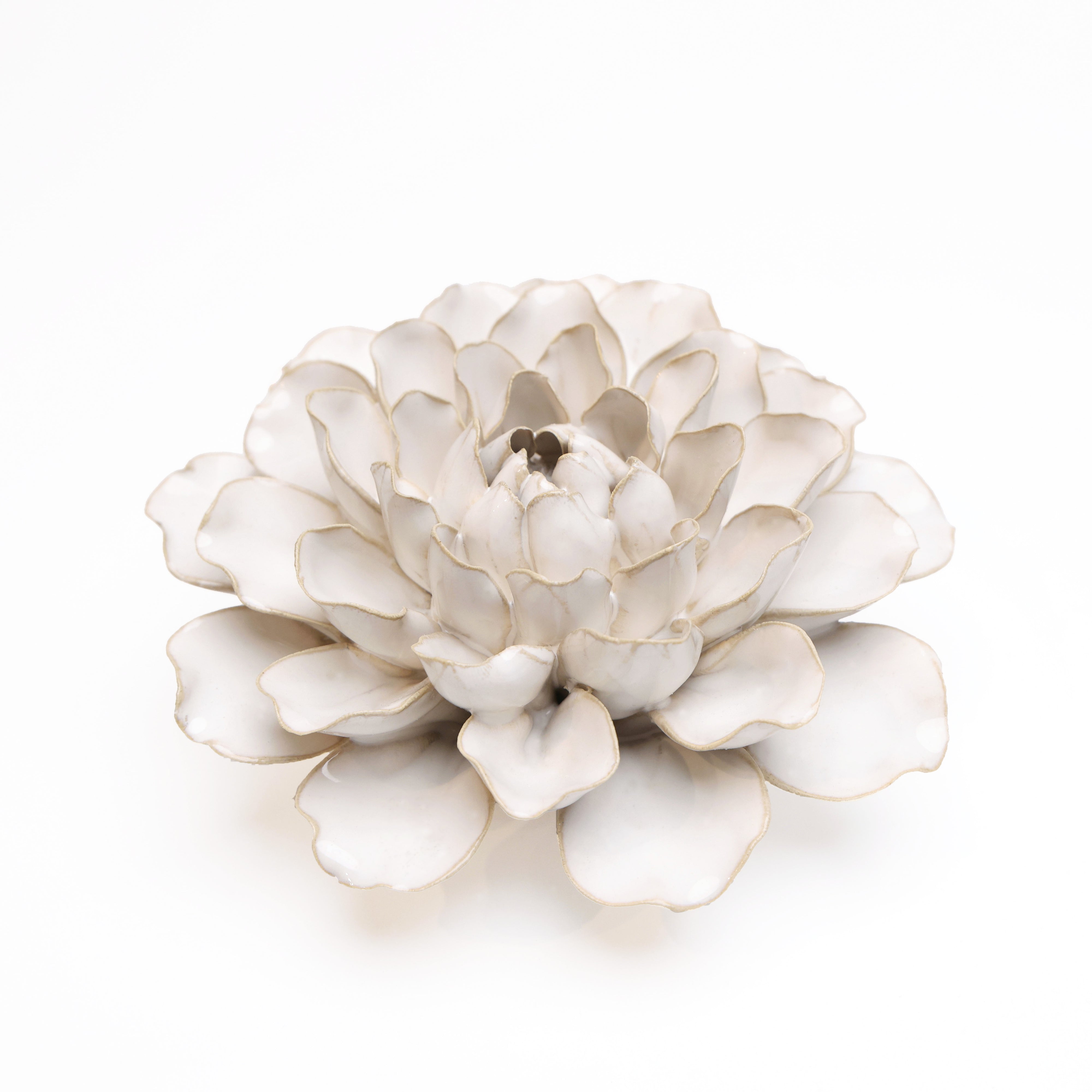 Ceramic Flower Wall Art Ivory Large Flower Chive Ceramics Studio