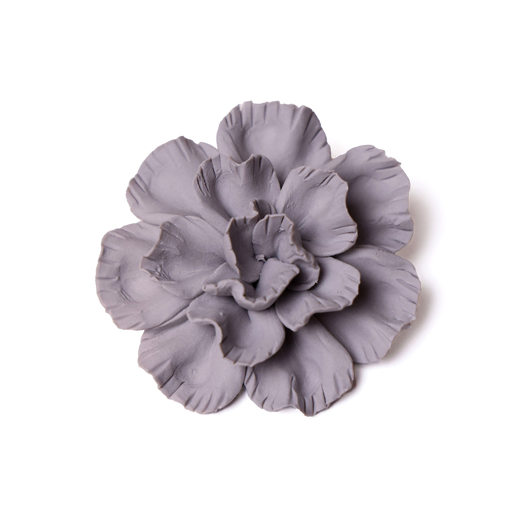 Ceramic Flower Tabletop Art Matte Grey C