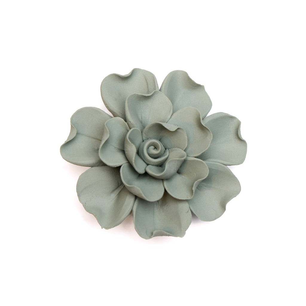 Ceramic Flower Tabletop Art Matte Olive A